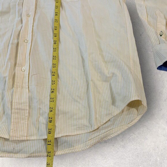 Tommy Hilfiger Dress Shirt Men’s Size Large White Yellow Striped Cotton - Picture 4 of 5